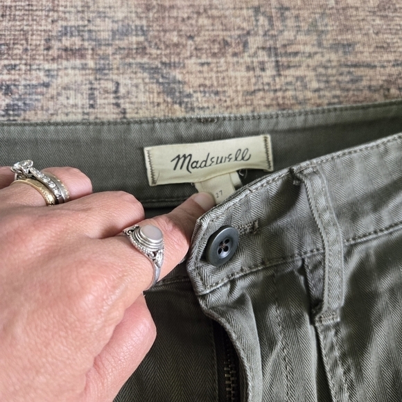 Madewell The Curvy Perfect Vintage Straight Workwear Pants Olive Green Size 27 - Picture 3 of 8